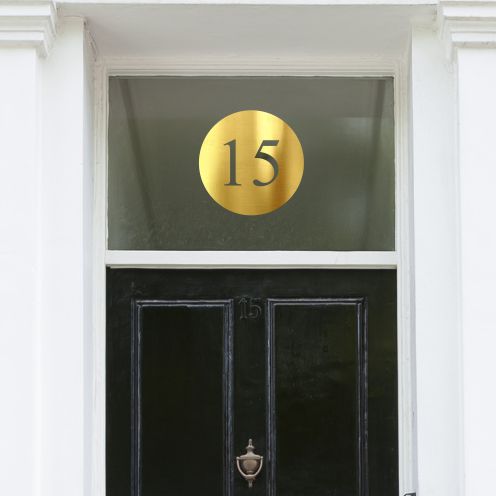 various sizes Etched glass style Traditional Round House Number Sticker