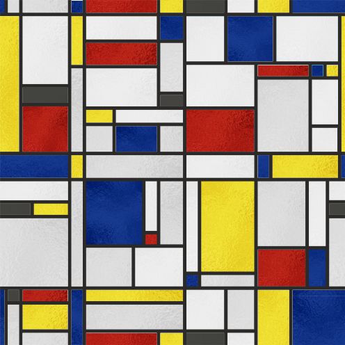 Mondrian Style Stained Glass Window Film | Purlfrost
