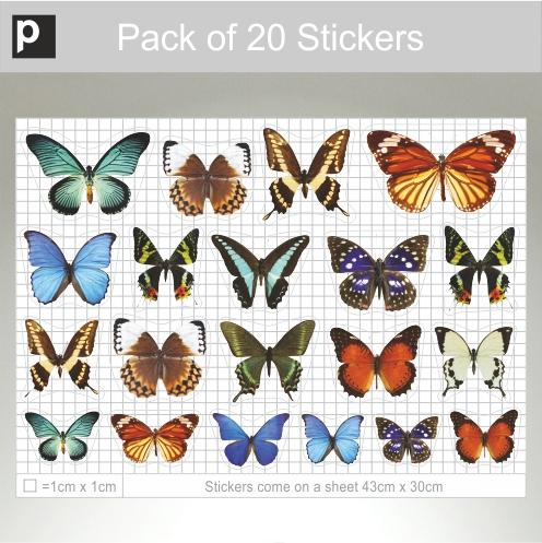 Mixed Pack Of Photo Realistic Butterflies