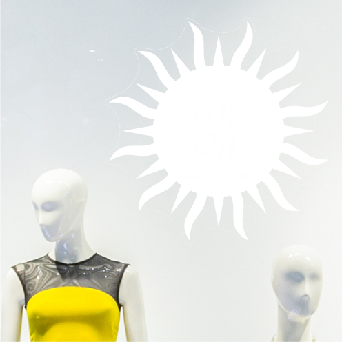 Sun 10% Discount Sticker