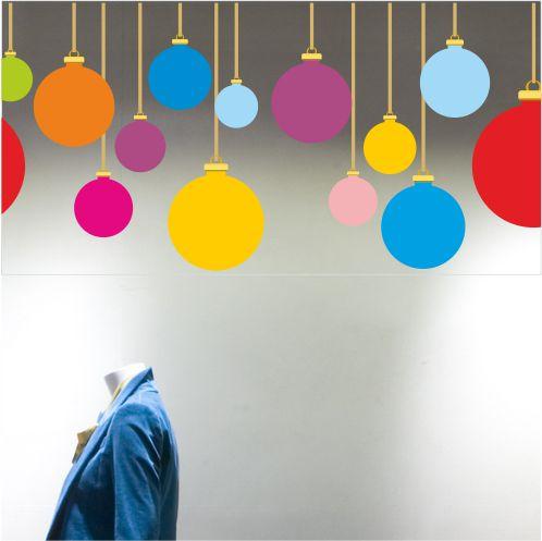 Plain Multicoloured Baubles Border