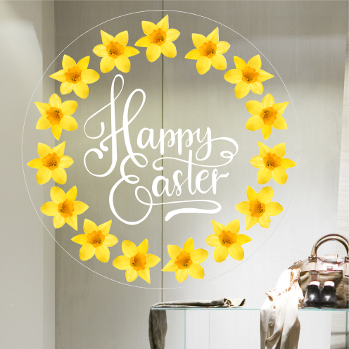 Happy Easter With Daffodils Frame