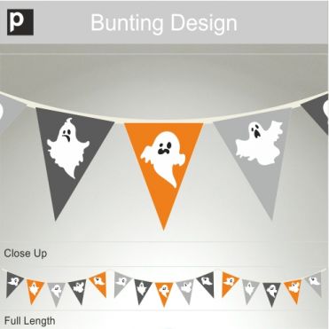 Ghosts Halloween Bunting Sticker