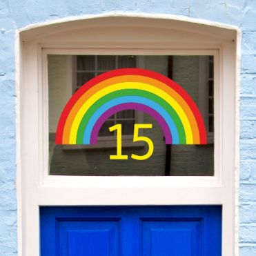 House Number Rainbow Window Sticker