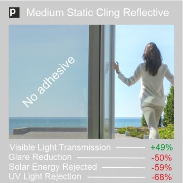 Static Cling One Way Mirror Film (Medium)