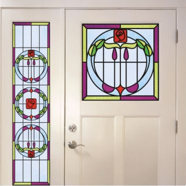 Amethyst Art Deco Stained Glass Film