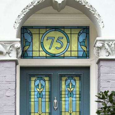Art Deco Stained Glass House Numbers