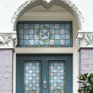 Victorian Stained Glass House Number